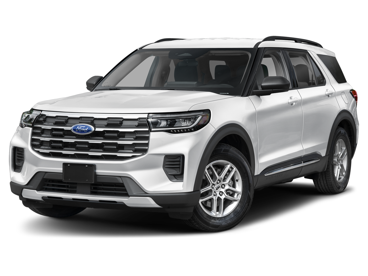2026 Ford Explorer Active w/200A Pkg 4WD in Space White Metallic — front three-quarter view