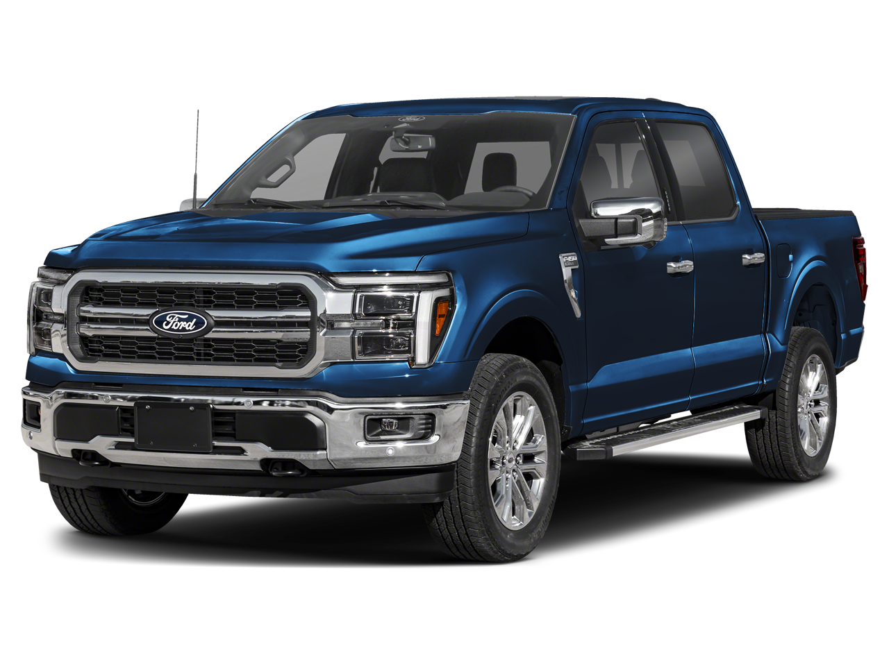 2026 Ford F-150 LARIAT in Agate Black — front three-quarter view