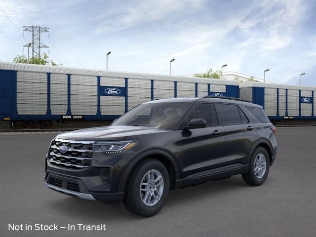 2026 Ford Explorer Active w/200A Pkg 4WD in Agate Black Metallic — front three-quarter view