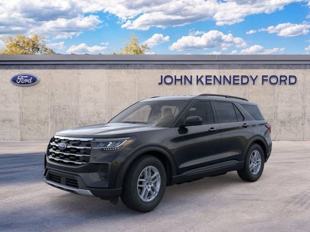 2026 Ford Explorer Active w/200A Pkg 4WD in Agate Black Metallic — front three-quarter view