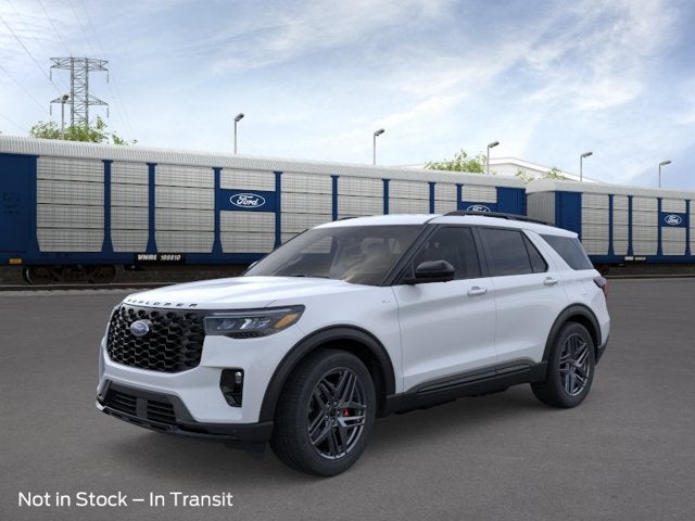 2026 Ford Explorer ST-Line in Space White — front three-quarter view