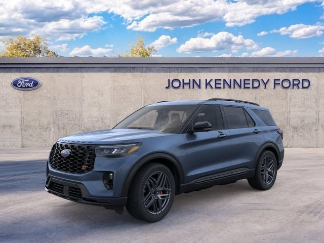 2026 Ford Explorer ST in Vapor Blue Metallic — front three-quarter view