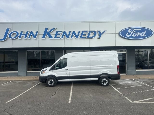 2026 Ford Transit Cargo Van T-250 148 Med Rf 9150 GVWR RWD in Oxford White — front three-quarter view