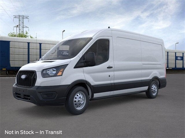 2026 Ford Transit Cargo Van T-250 148 Med Rf 9150 GVWR AWD in Oxford White — front three-quarter view
