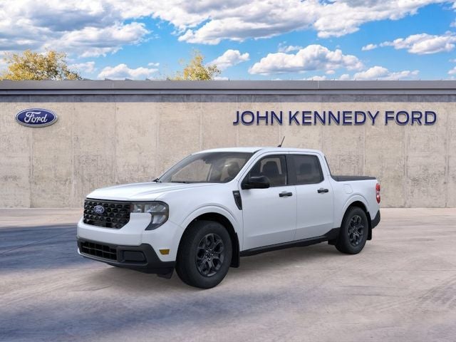 2025 Ford Maverick XLT in Space White Metallic — front three-quarter view
