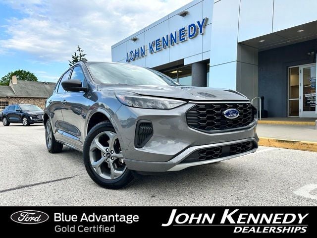 2024 Ford Escape ST-Line in Gray Metallic — front three-quarter view