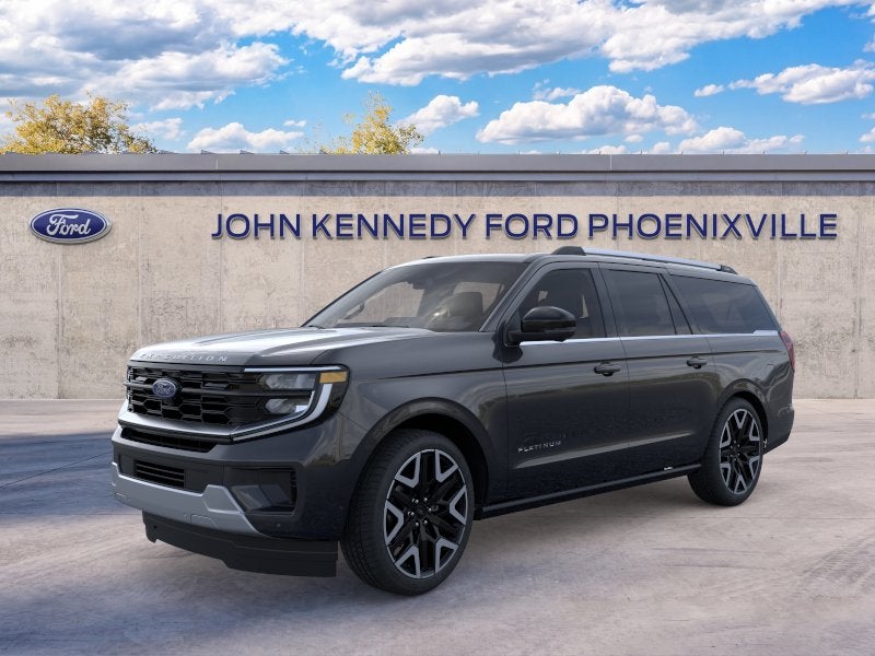 2026 Ford Expedition Max Platinum in Gray Metallic — front three-quarter view