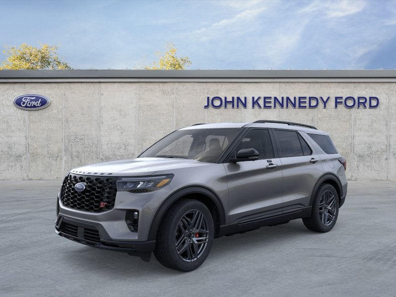 2026 Ford Explorer ST in Gray Metallic — front three-quarter view