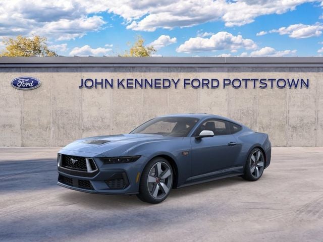 2025 Ford Mustang GT Premium Fastback in Vapor Blue Metallic — front three-quarter view