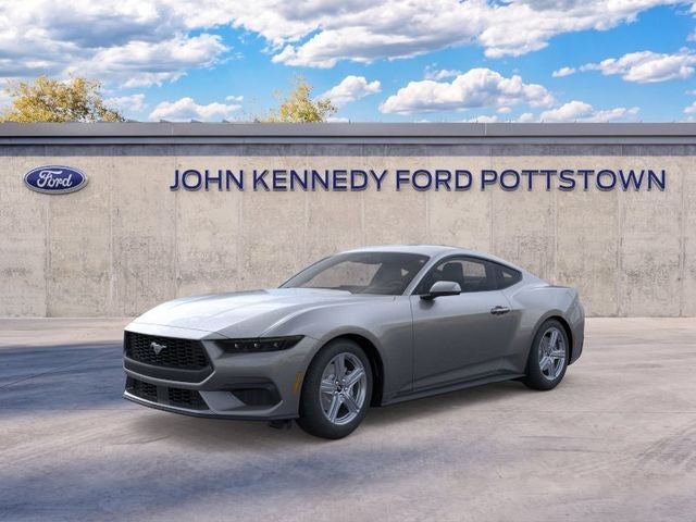 2026 Ford Mustang EcoBoost Fastback in Carbonized Gray Metallic — front three-quarter view