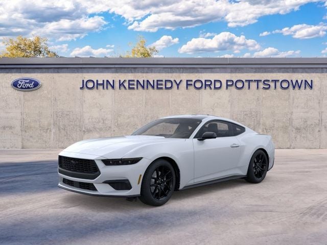 2026 Ford Mustang EcoBoost Fastback in Oxford White — front three-quarter view