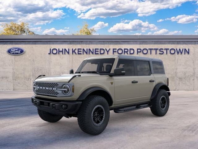 2025 Ford Bronco Badlands in Desert Sand — front three-quarter view
