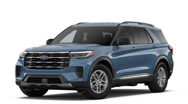 2026 Ford Explorer Active w/200A Pkg 4WD in Vapor Blue Metallic — front three-quarter view