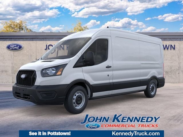 2026 Ford Transit Cargo Van T-250 148 Med Rf 9150 GVWR RWD in Oxford White — front three-quarter view