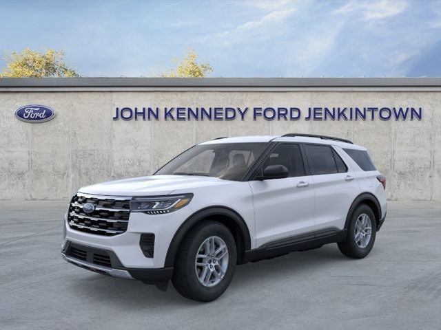 2026 Ford Explorer Active in White Metallic — front three-quarter view