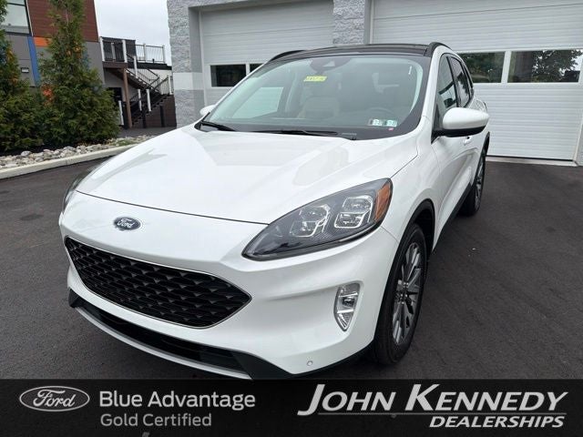 2022 Ford Escape Titanium in White Metallic — front three-quarter view