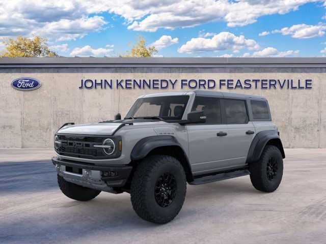 2026 Ford Bronco Raptor in Avalanche Gray — front three-quarter view
