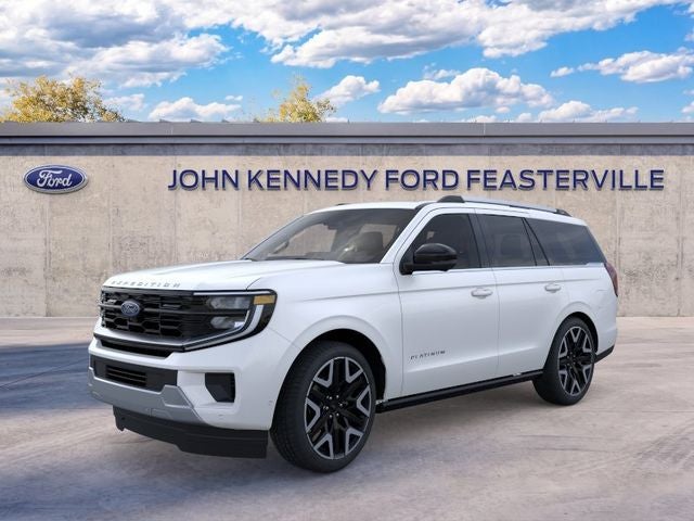 2025 Ford Expedition Platinum in Star White Metallic Tri-Coat — front three-quarter view