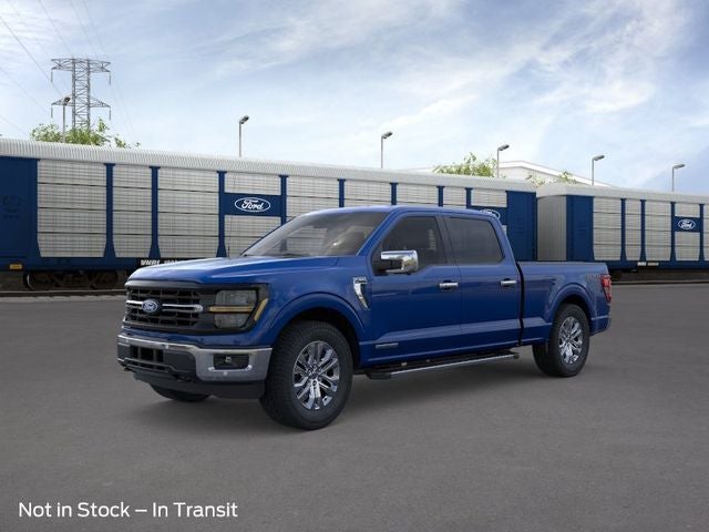 2026 Ford F-150 XLT in Argon Blue Metallic — front three-quarter view
