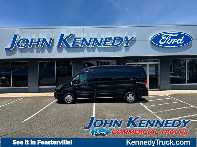 2026 Ford Transit-150 Explorer Conversion Commercial in Agate Black Metallic — front three-quarter view