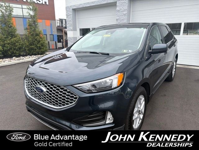 2023 Ford Edge SEL in Blue Metallic — front three-quarter view