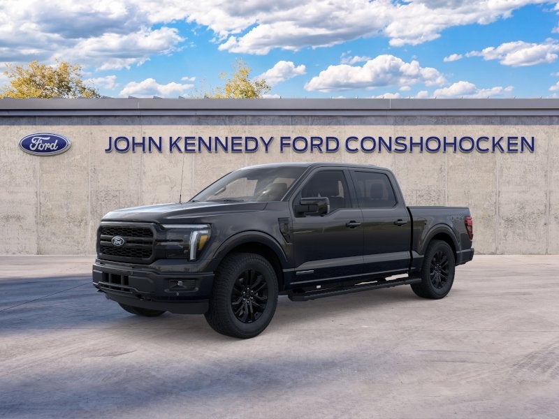 2026 Ford F-150 Lariat in Agate Black Metallic — front three-quarter view