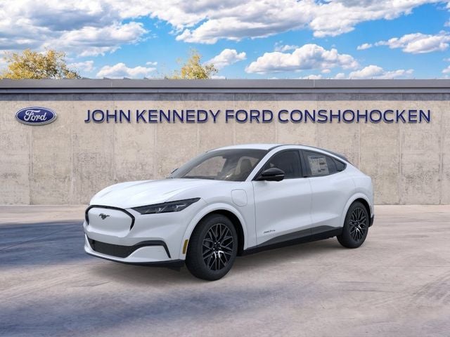 2026 Ford Mustang Mach-E Premium in Star White Metallic Tri-Coat — front three-quarter view
