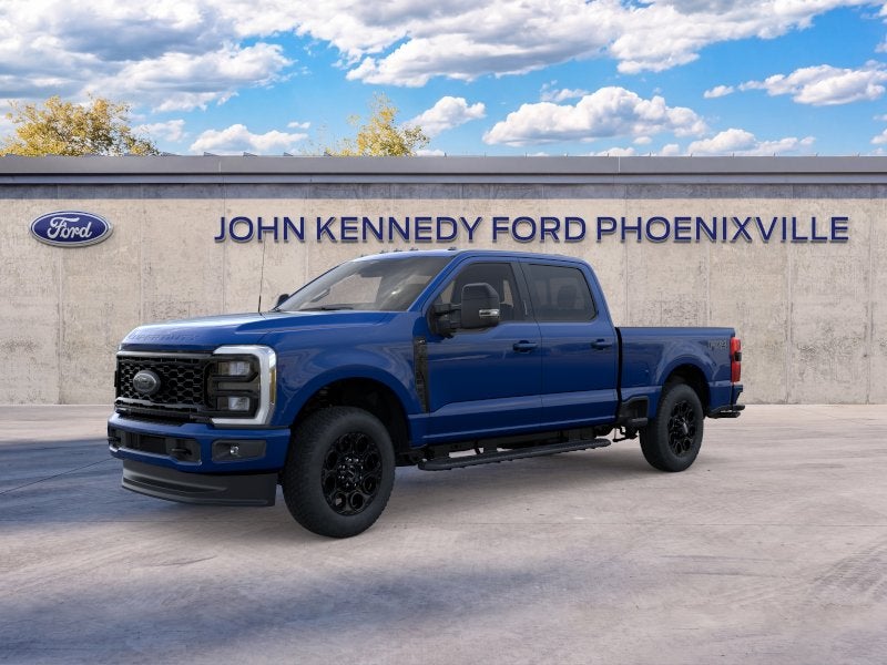 2026 Ford Super Duty F-350 XLT in Argon Blue Metallic — front three-quarter view