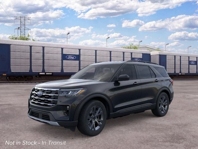 2026 Ford Explorer Active in Agate Black Metallic — front three-quarter view