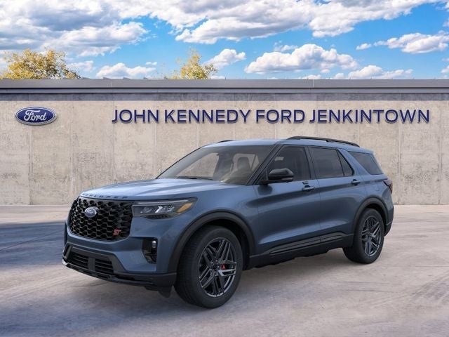 2026 Ford Explorer ST in Vapor Blue Metallic — front three-quarter view