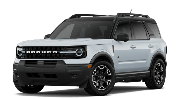2026 Ford Bronco Sport Outer Banks in Space White Metallic — front three-quarter view