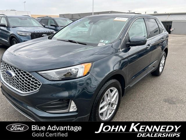 2024 Ford Edge SEL in Blue Metallic — front three-quarter view