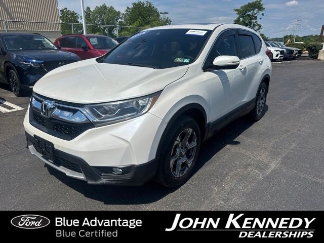 2018 Honda CR-V EX in White Diamond Pearl — front three-quarter view