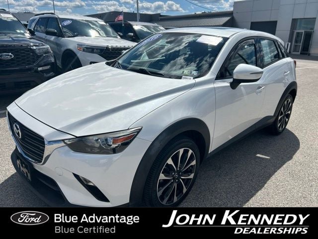 2019 Mazda Mazda CX-3 Touring in Snowflake White Pearl Mica — front three-quarter view