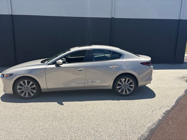 2025 Mazda Mazda3 2.5 S Preferred Package in Platinum Quartz Metallic — front three-quarter view